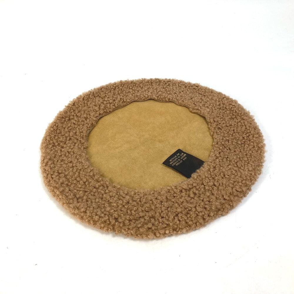 LOUIS VUITTON beret lambskin Brown Women S
