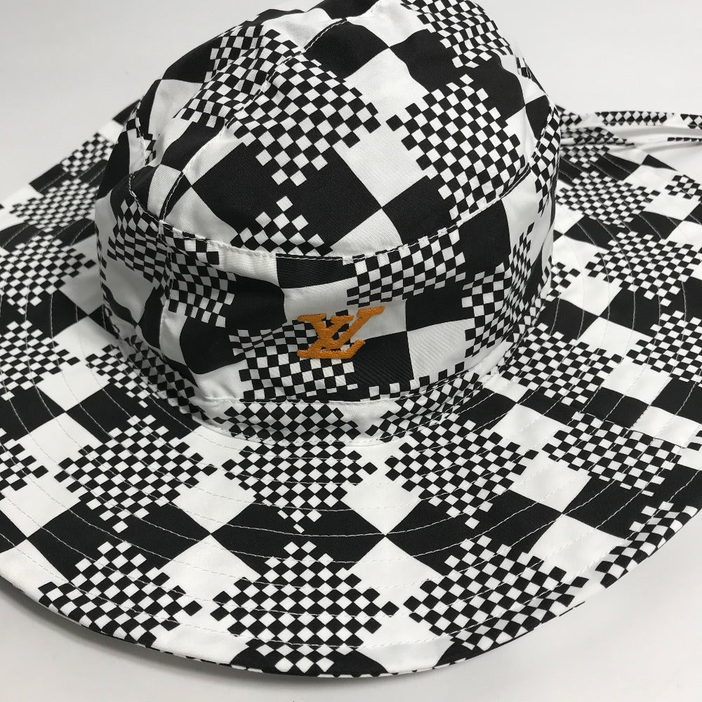 LOUIS VUITTON hat Polyester / Cotton black Distorted Damier Hat mens