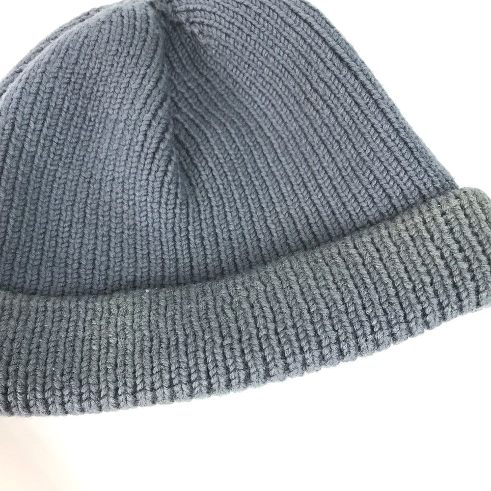 LOUIS VUITTON Knit hat wool gray logo mens