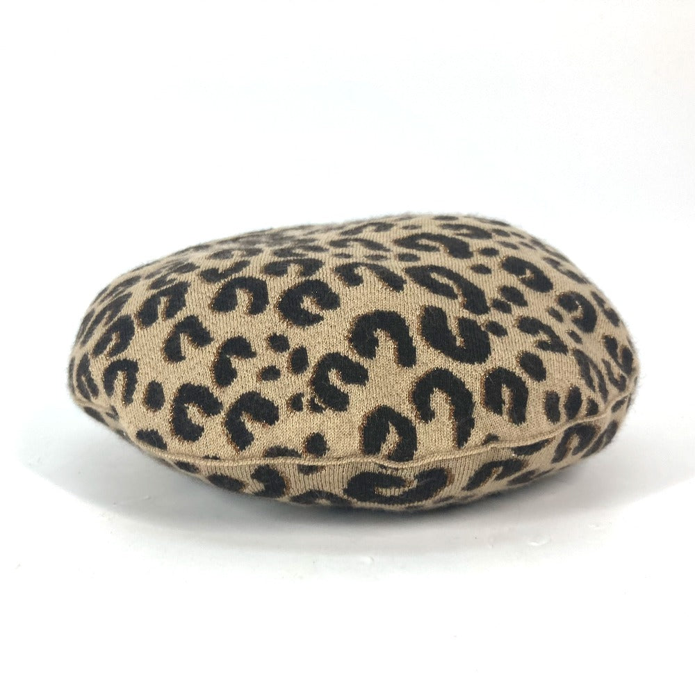 LOUIS VUITTON beret M74776 Cashmere, Silk beige hat Belle Maille Leopard Women