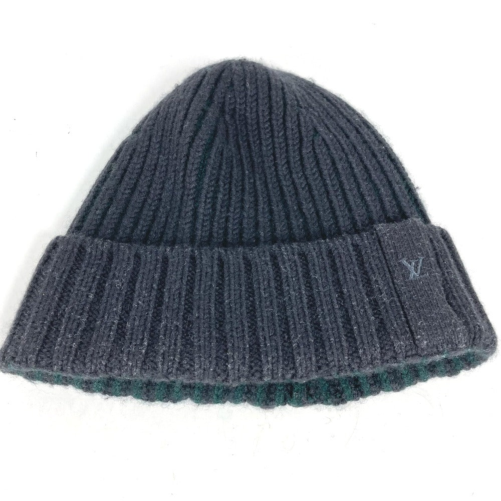 LOUIS VUITTON Knit hat wool gray beanie hat knit hat knit cap LV logo Women âl