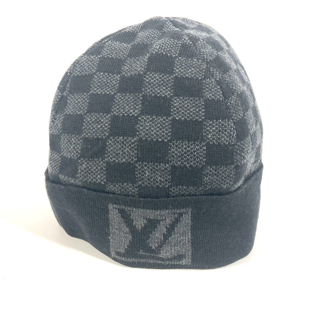 LOUIS VUITTON Knit hat M74197 wool gray Bonne Petit Damier mens
