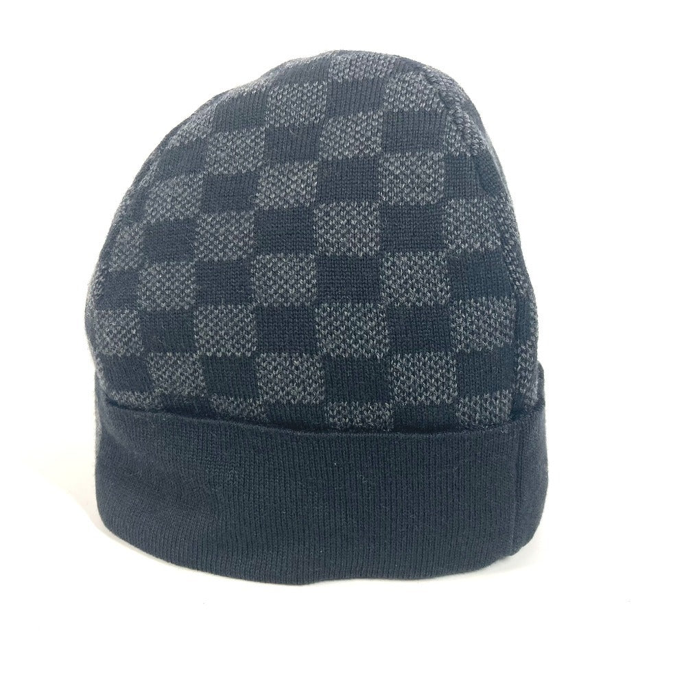 LOUIS VUITTON Knit hat M74197 wool gray Bonne Petit Damier mens