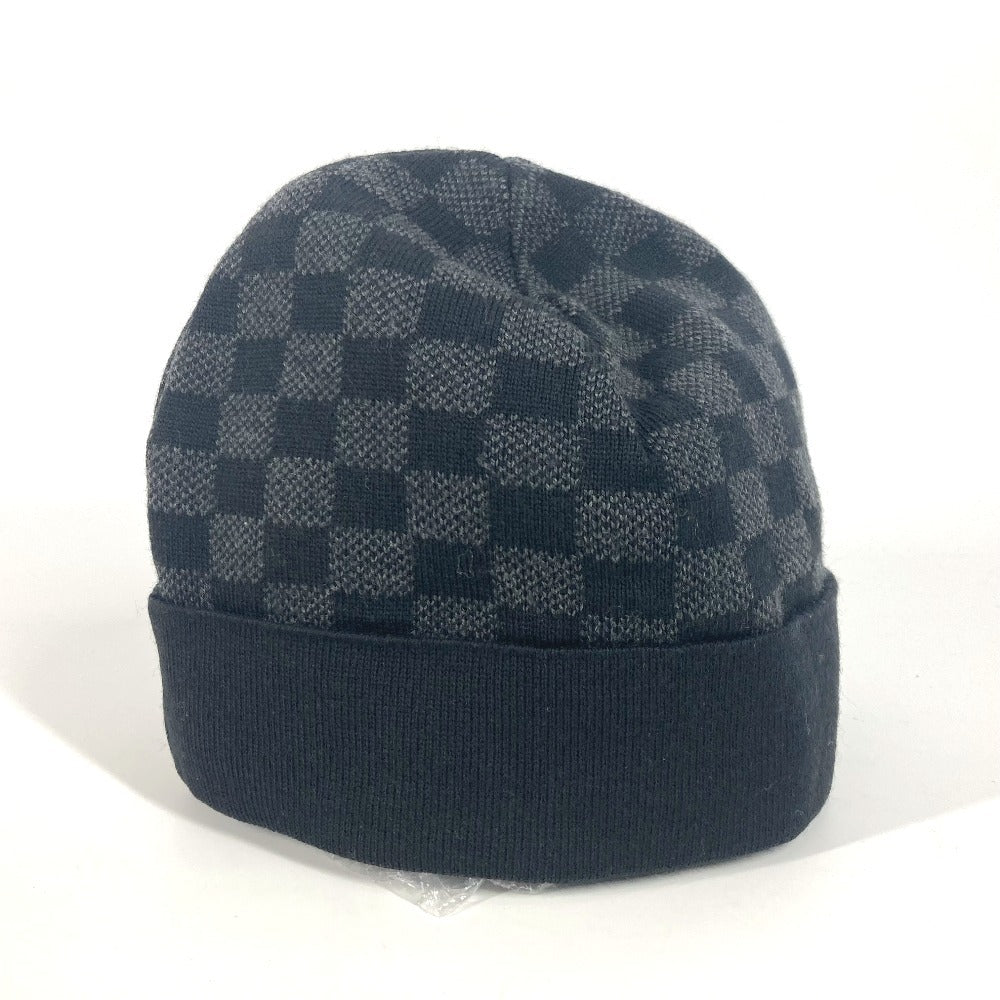 LOUIS VUITTON Knit hat M74197 wool gray Bonne Petit Damier mens