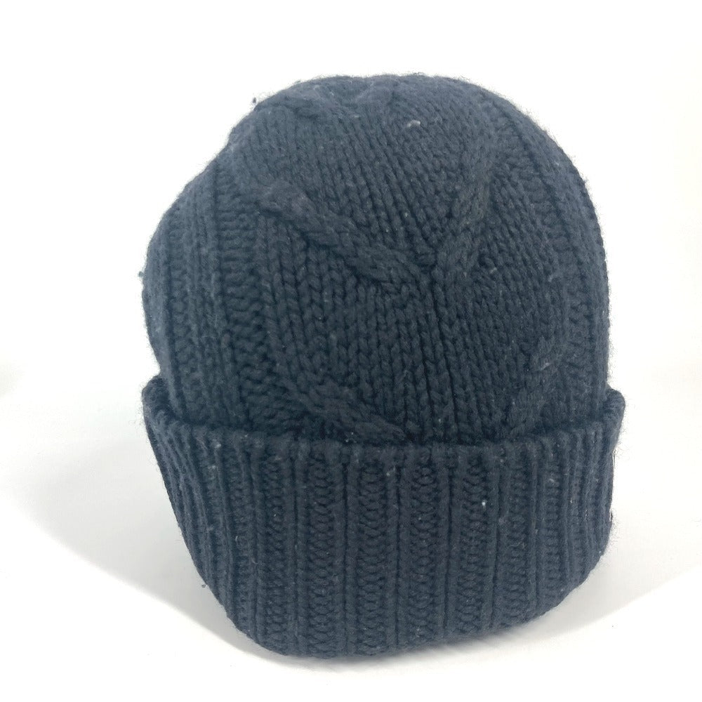 LOUIS VUITTON Knit hat M75377 wool black LV logo