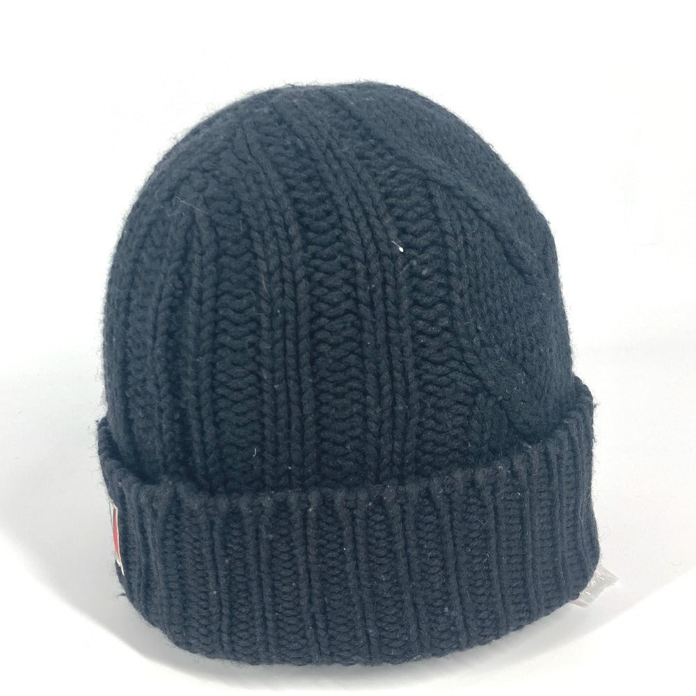 LOUIS VUITTON Knit hat M75377 wool black LV logo
