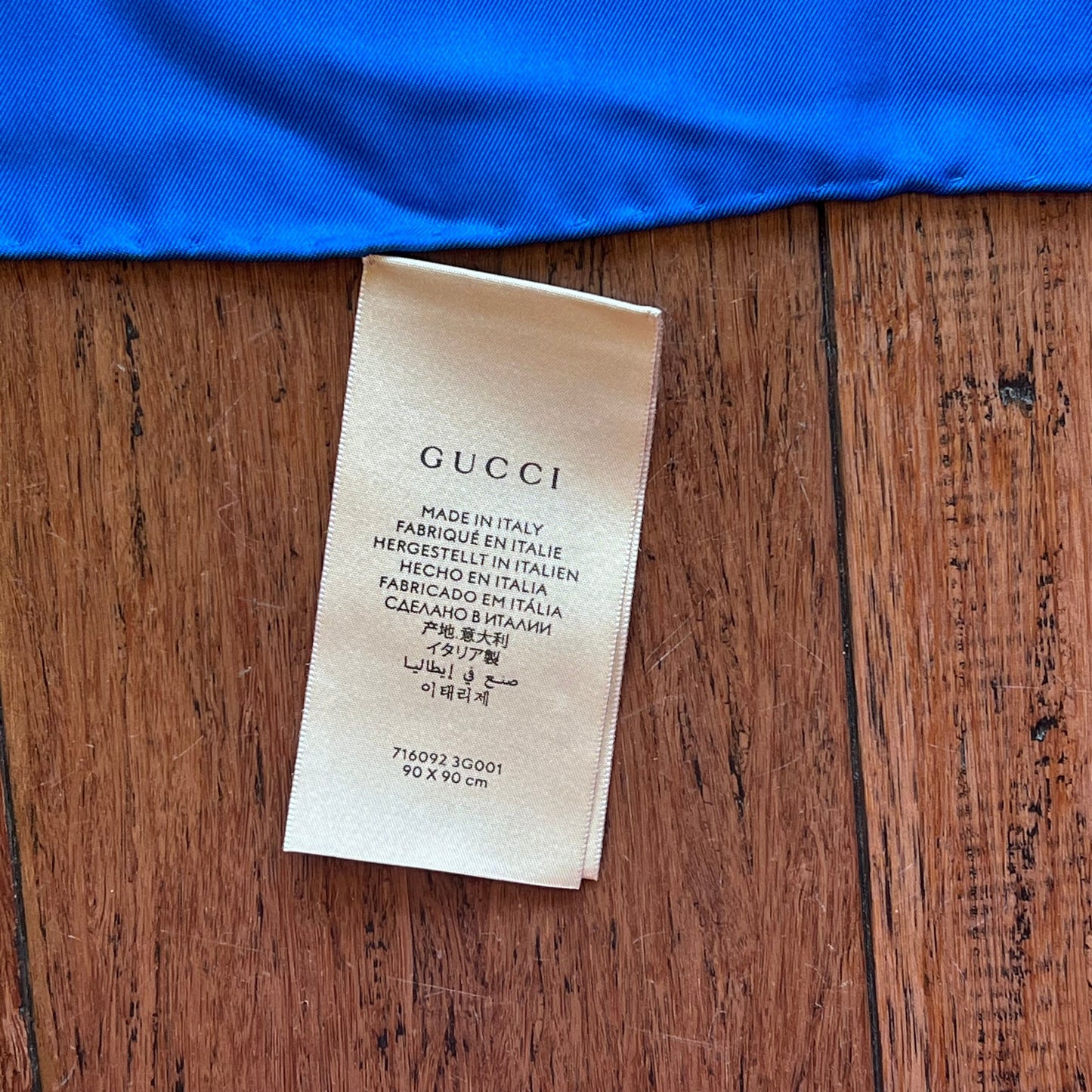 GUCCI x Adidas Orange Blue White Silk GG Monogram Trefoil Print Square Scarf