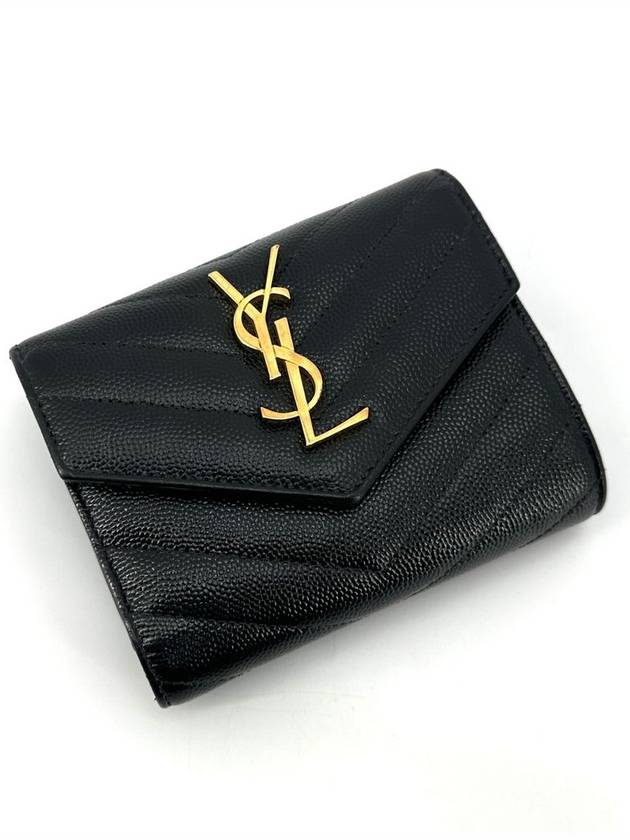 Luxury Saint Laurent Trending 2025 Monogram Envelope Gold Ring Wallet 403943