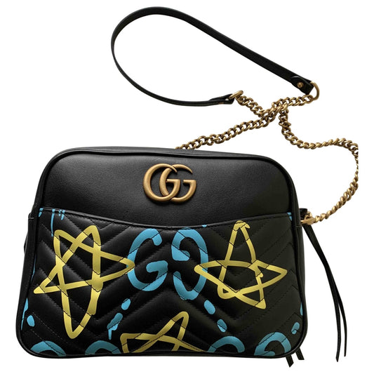 Gucci marmont black leather handbag
