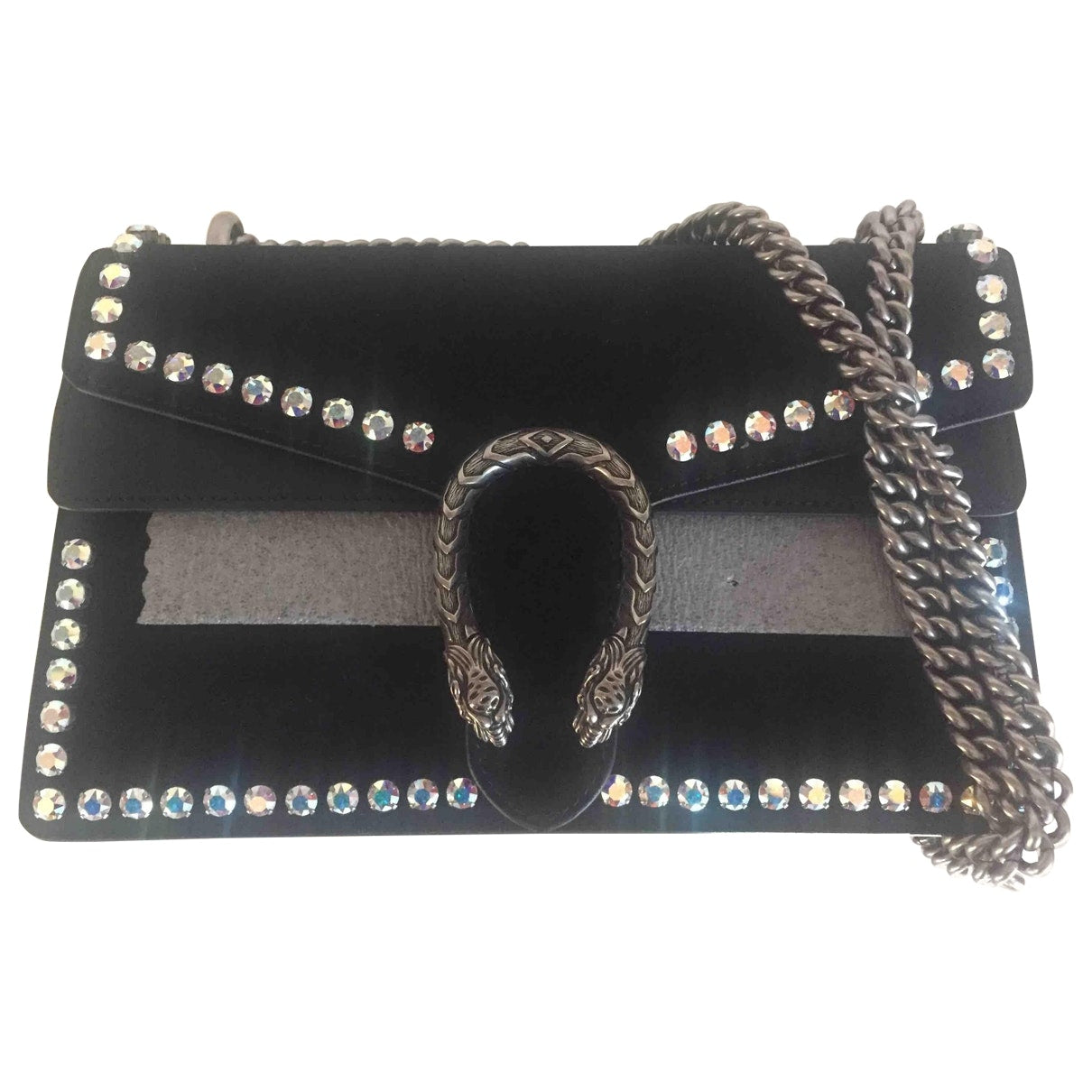 Gucci dionysus black suede handbag