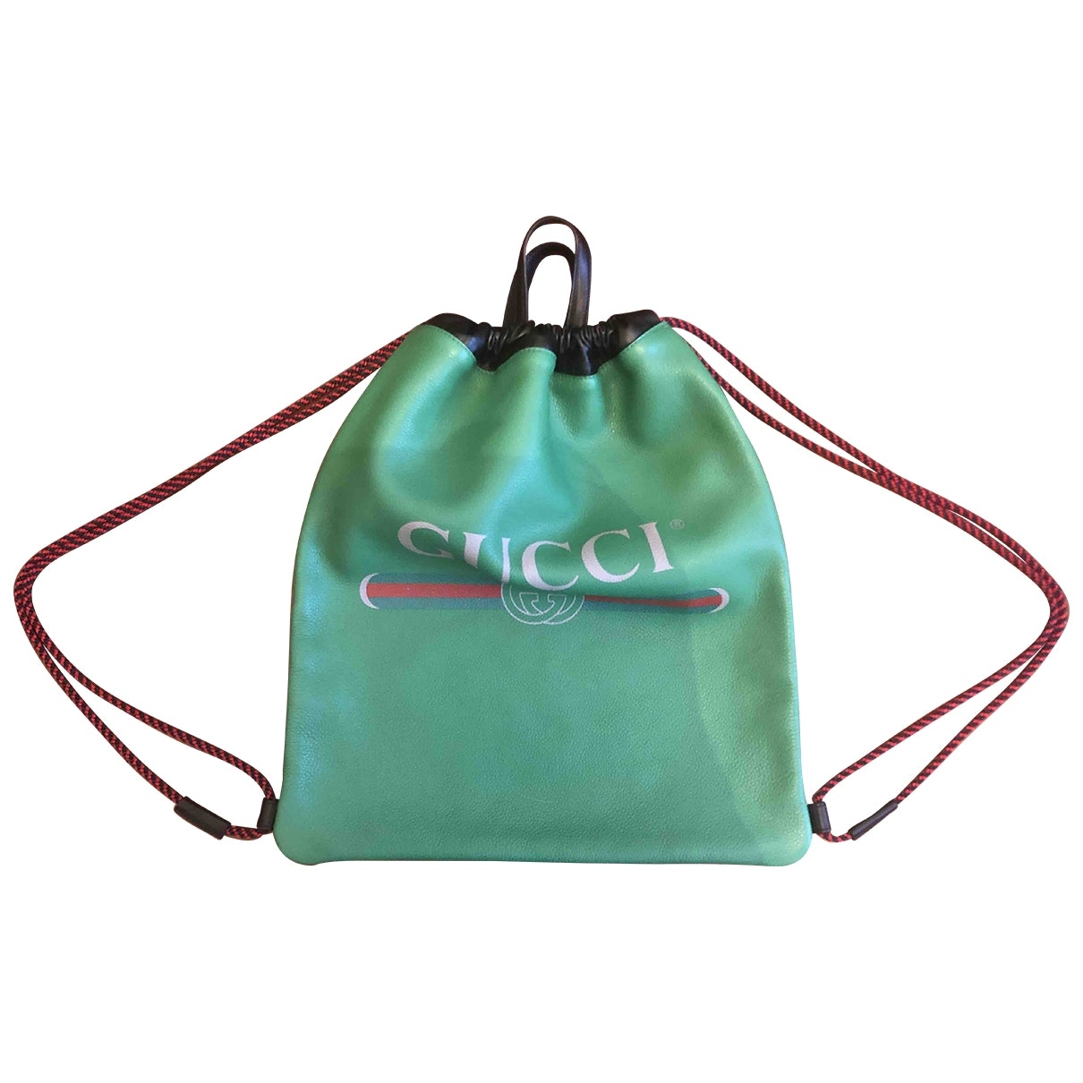 Gucci green leather backpacks