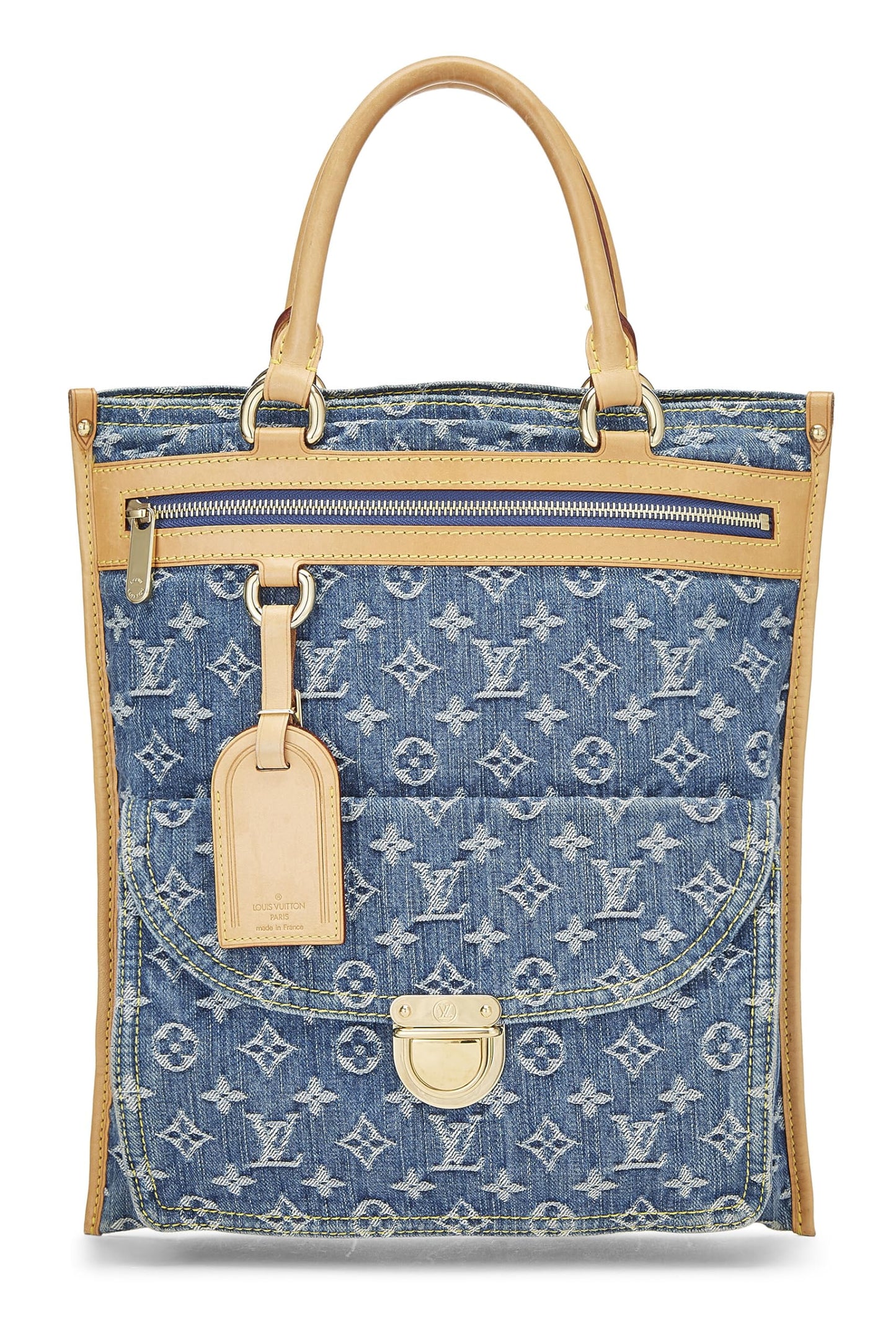 Louis Vuitton, Blue Monogram Flat Shopper, Blue