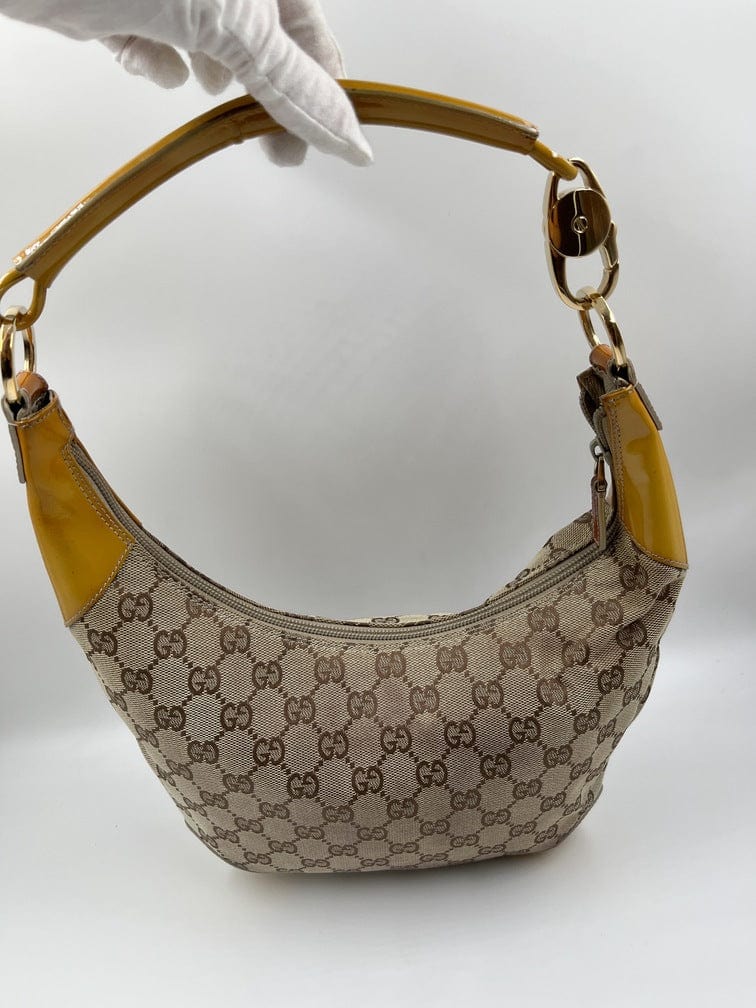 Gucci Leather Canvas Shoulder Bag Style 13