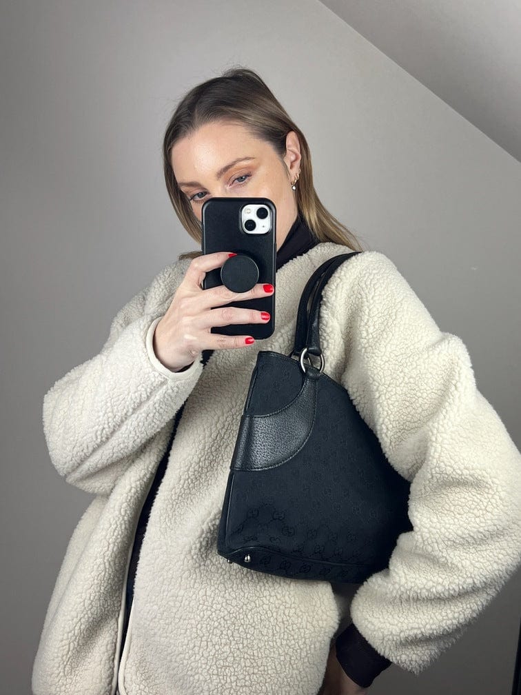 Gucci Leather Canvas Shoulder Bag Style 15
