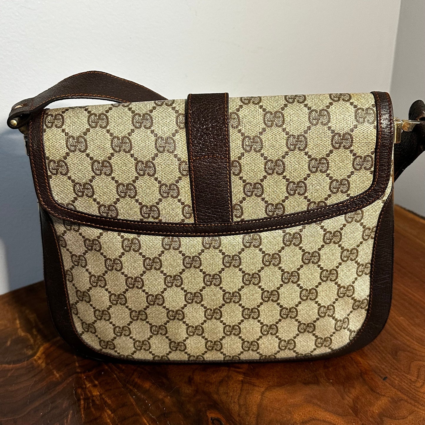 Gucci Leather Canvas Shoulder Bag
