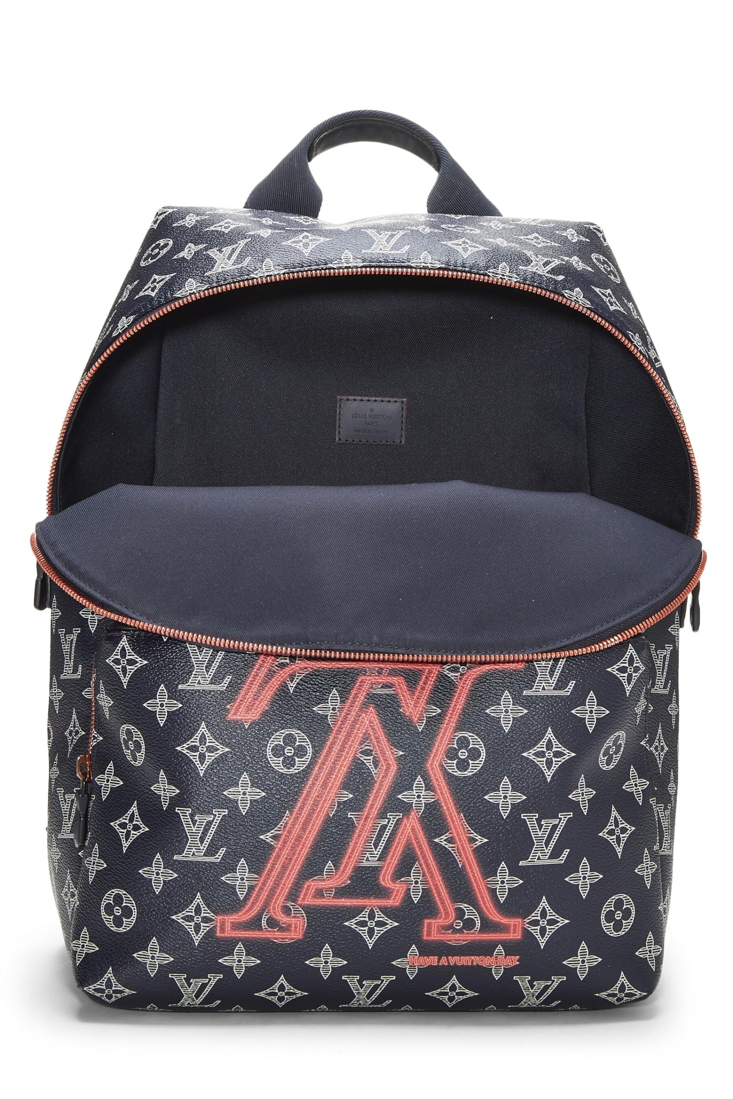Louis Vuitton, Navy Upside Down Monogram Canvas Discovery Backpack, Navy