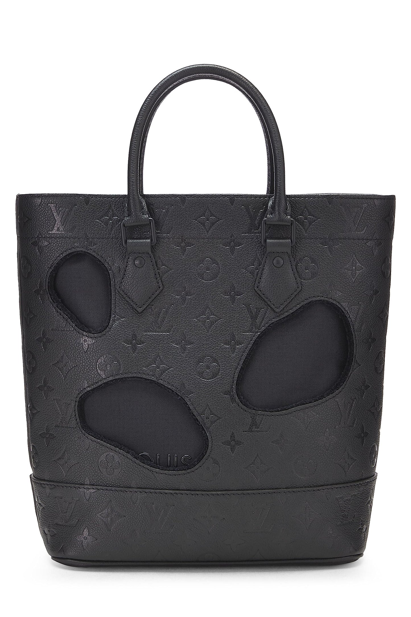Louis Vuitton, Comme des Garçons x Louis Vuitton Black Monogram Empreinte Bag with Holes PM, Black