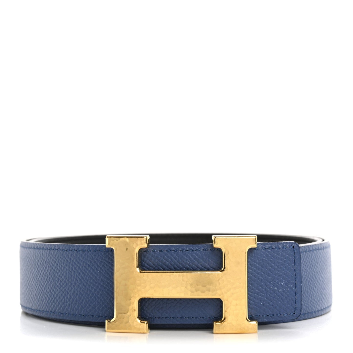 Hermes Epsom Swift 32mm Martelee H Belt 85 34 Bleu Agate Black