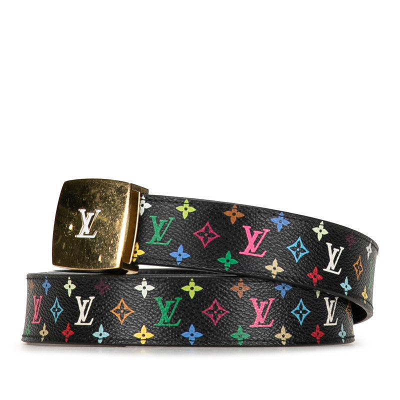 Louis Vuitton Multicolor Sandwich LV Cut Belt 80/32 M6890 Black PVC Leather Louis Vuitton