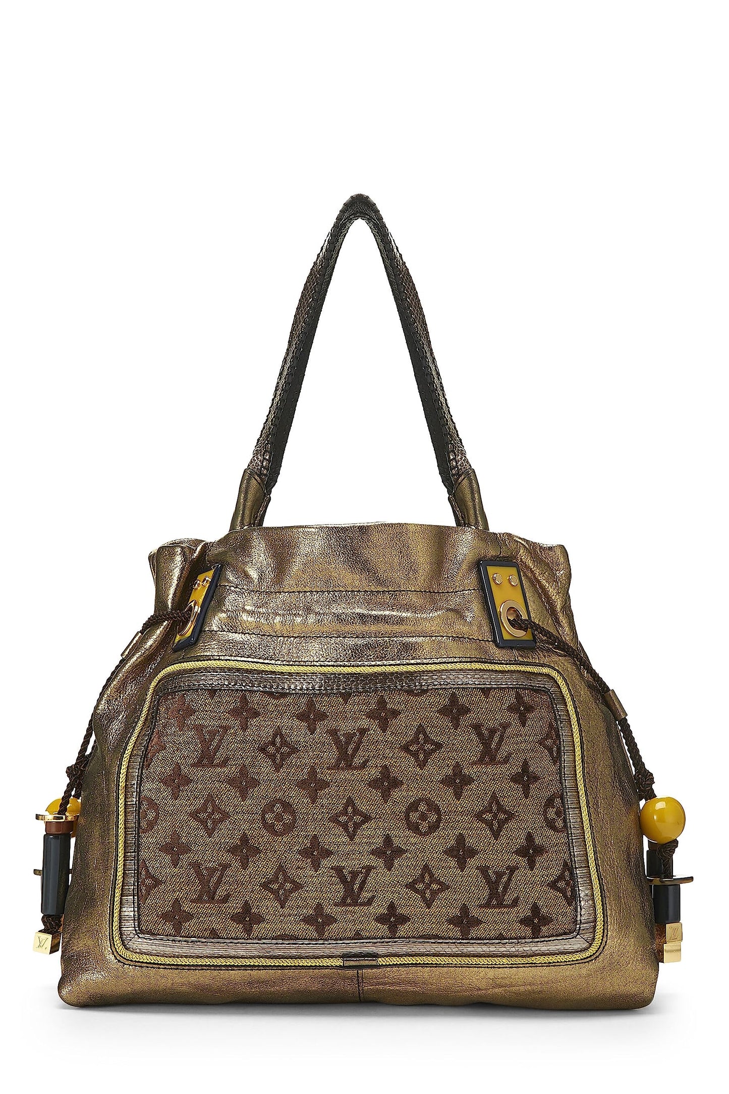 Louis Vuitton, Gold Leather & Monogram Canvas Sunbird Tote, Gold