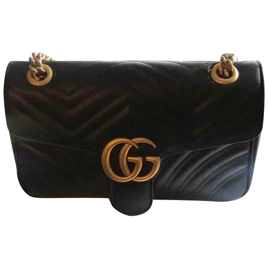 Gucci marmont black leather handbag