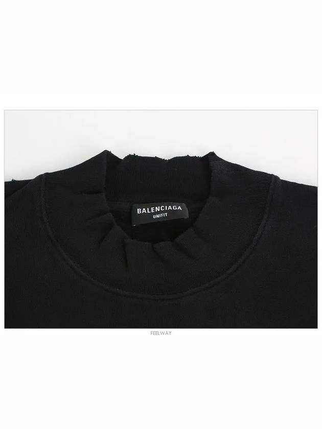 Luxury Balenciaga Trending 2026 WoMen's Free Embroidery Distressed Sweatshirt Black