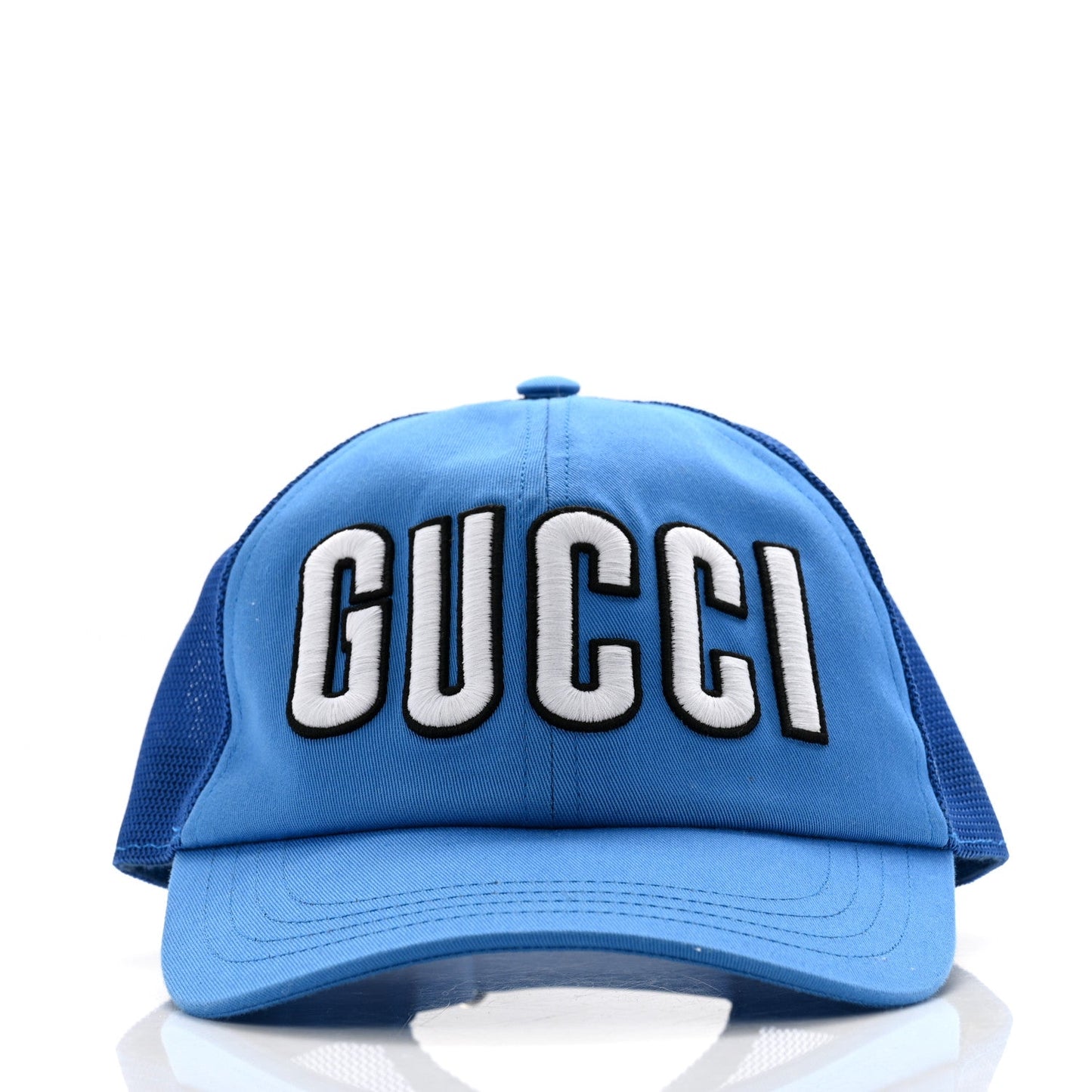 Gucci Cotton Logo Patch Baseball Hat L Blue