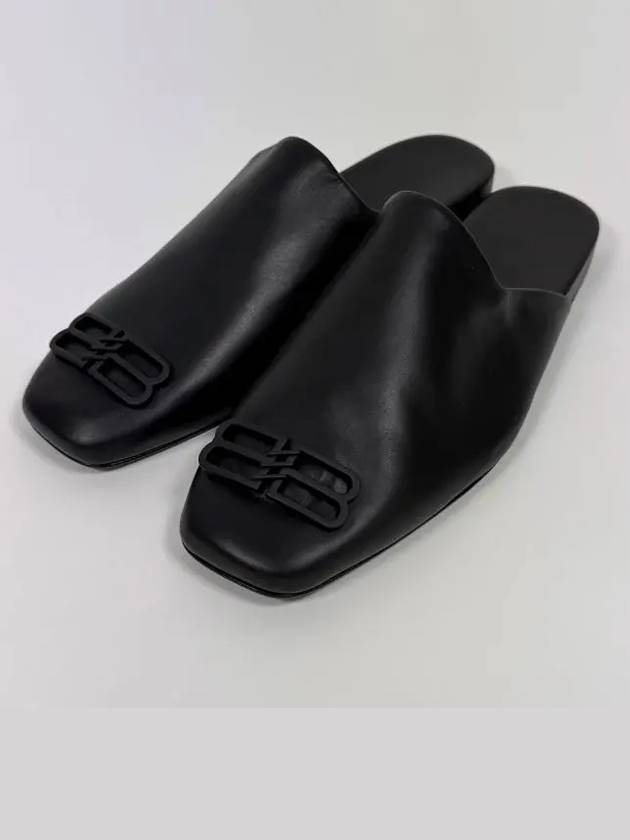 Luxury Balenciaga Trending 2026 Cozy BB Logo Mule Slippers Black