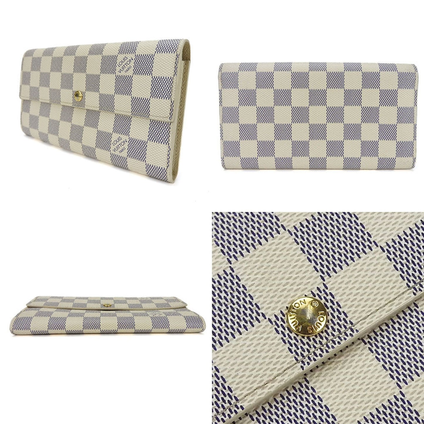 Louis Vuitton Damier Azur Damier Azur Long Wallet (Bi-Fold)