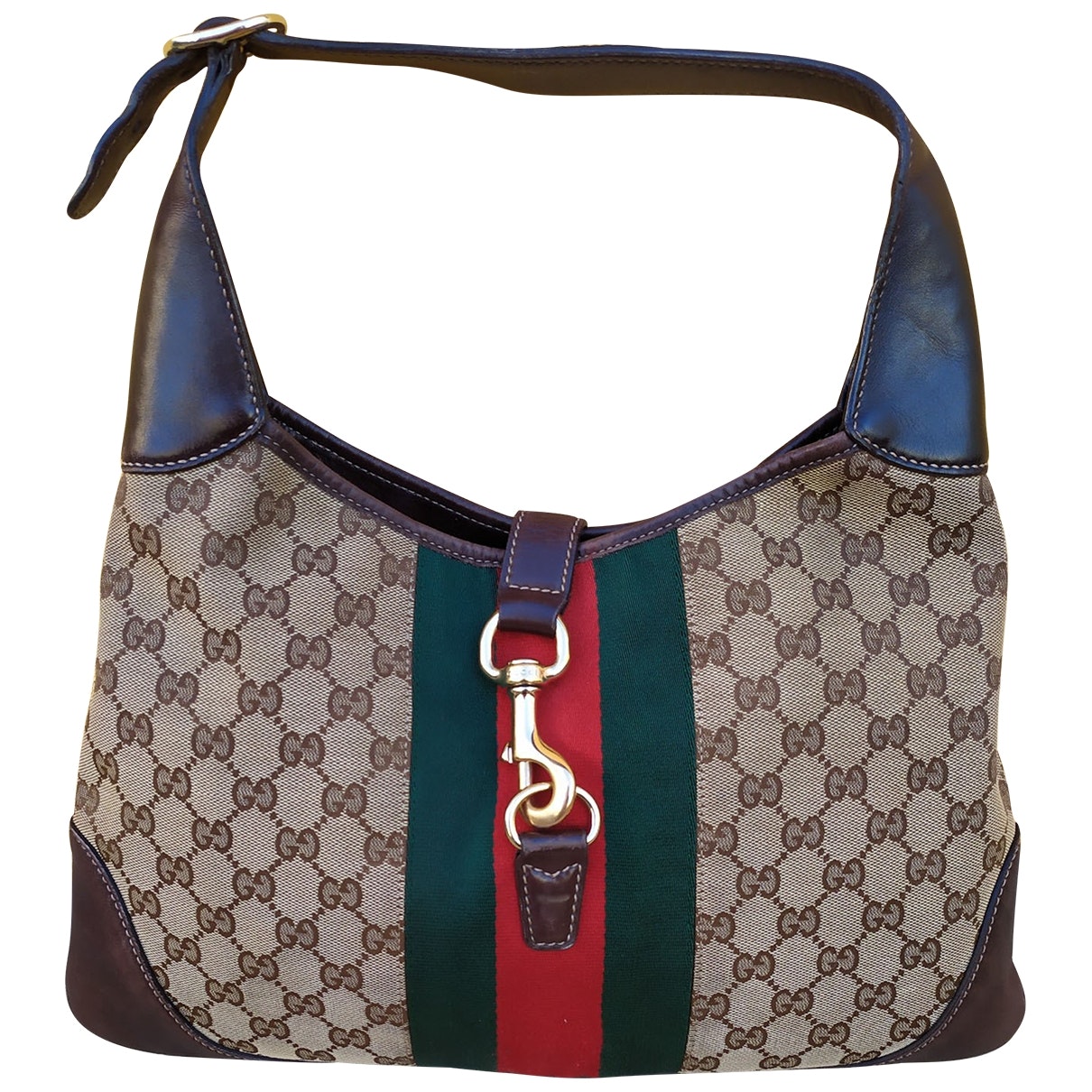 Gucci jackie    brown cloth handbag