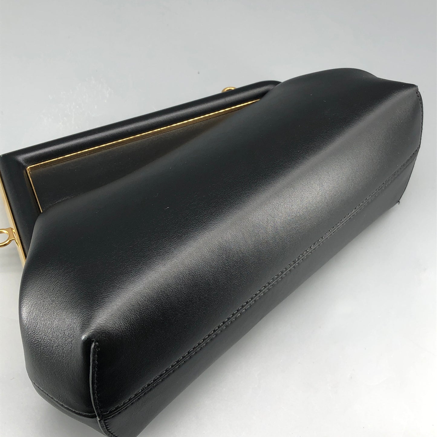 Fendi First Smooth Calfskin Clutch Crossbody Bag Black