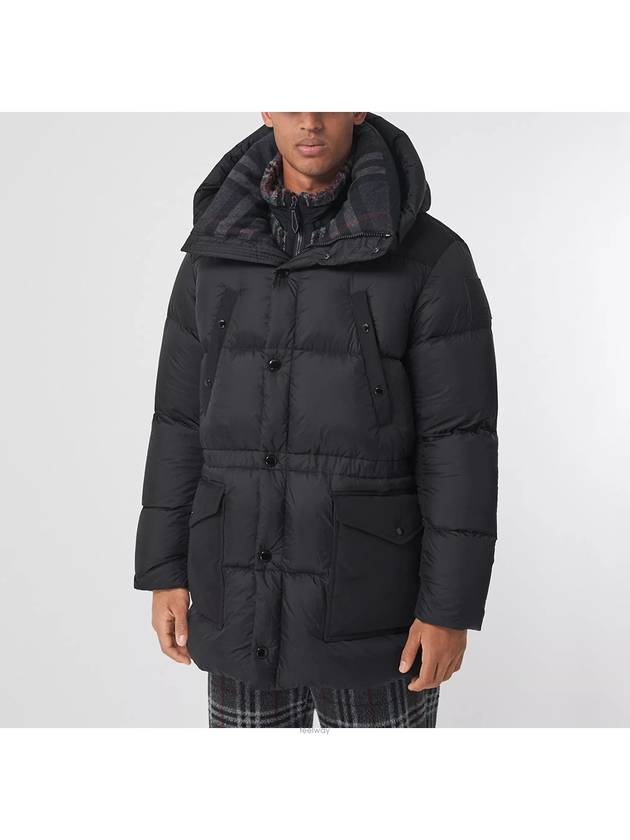 Luxury Burberry Logo Applique Nylon Puffer Coat Black