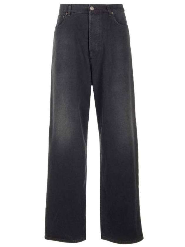 Luxury Balenciaga Trending 2026 Mid-Rise Wide Jeans Black