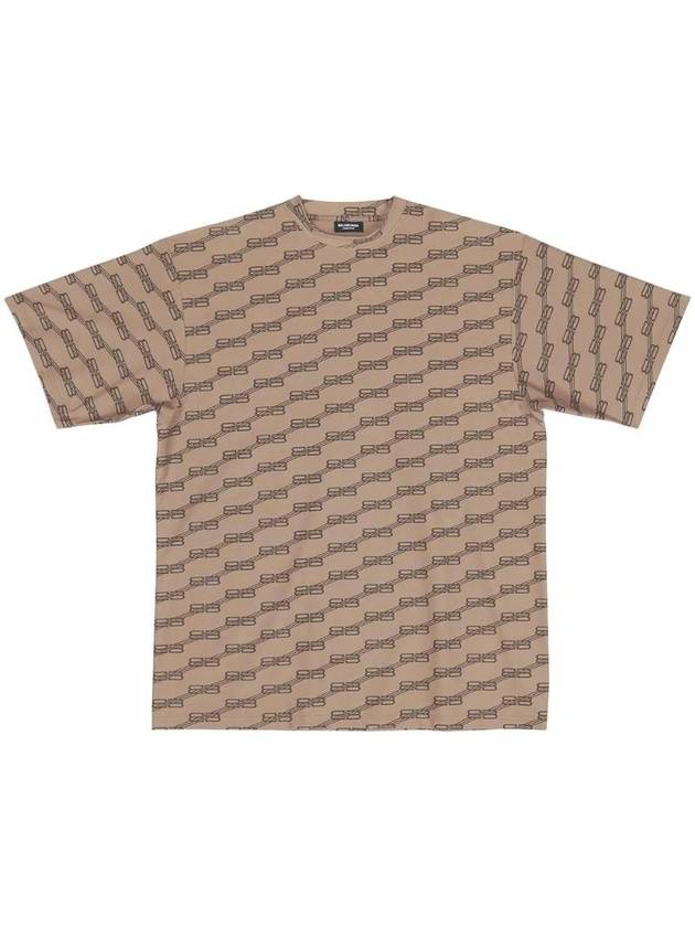 Luxury Balenciaga Trending 2026 Print Short Sleeve T-Shirt Beige