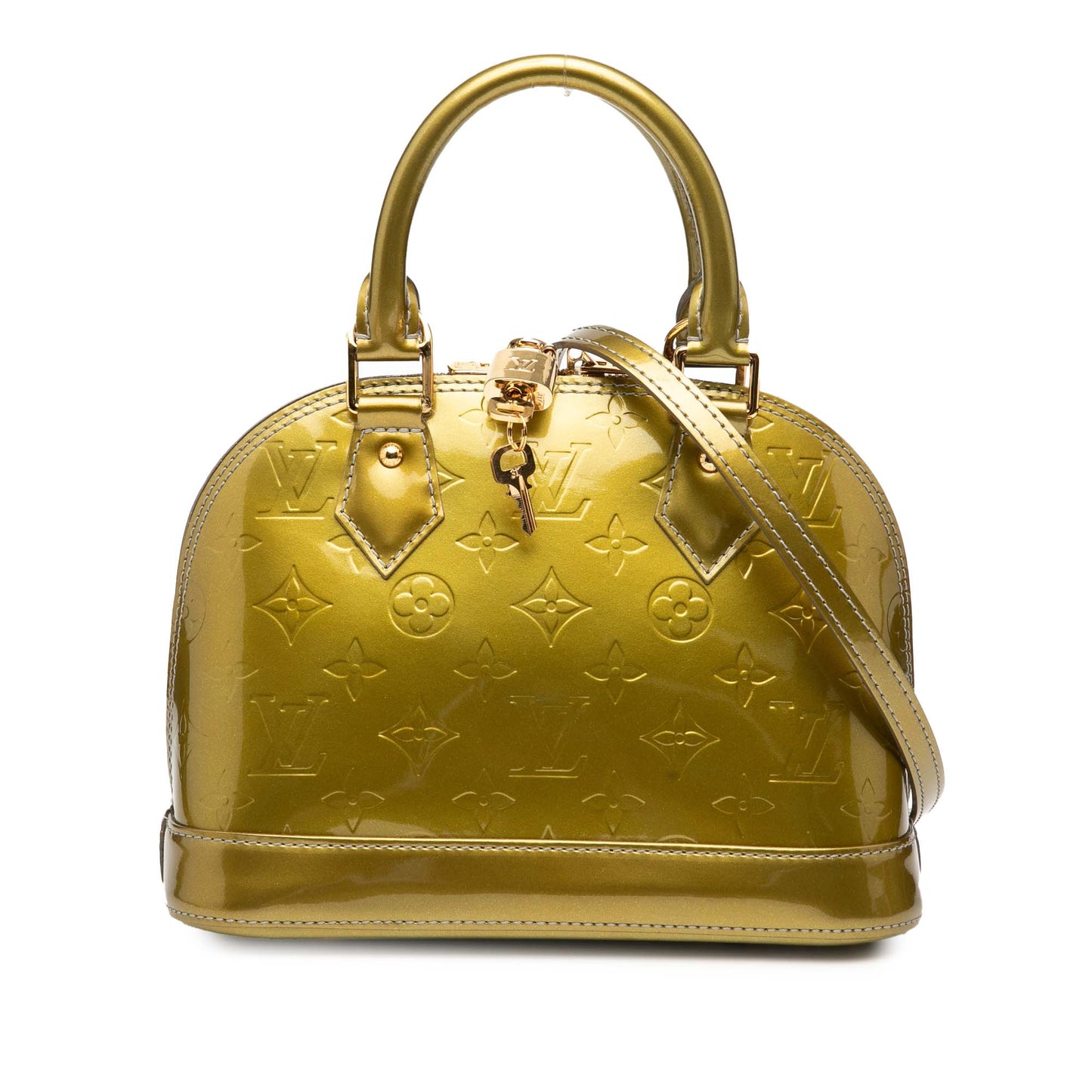 Green Louis Vuitton Monogram Vernis Alma BB Satchel