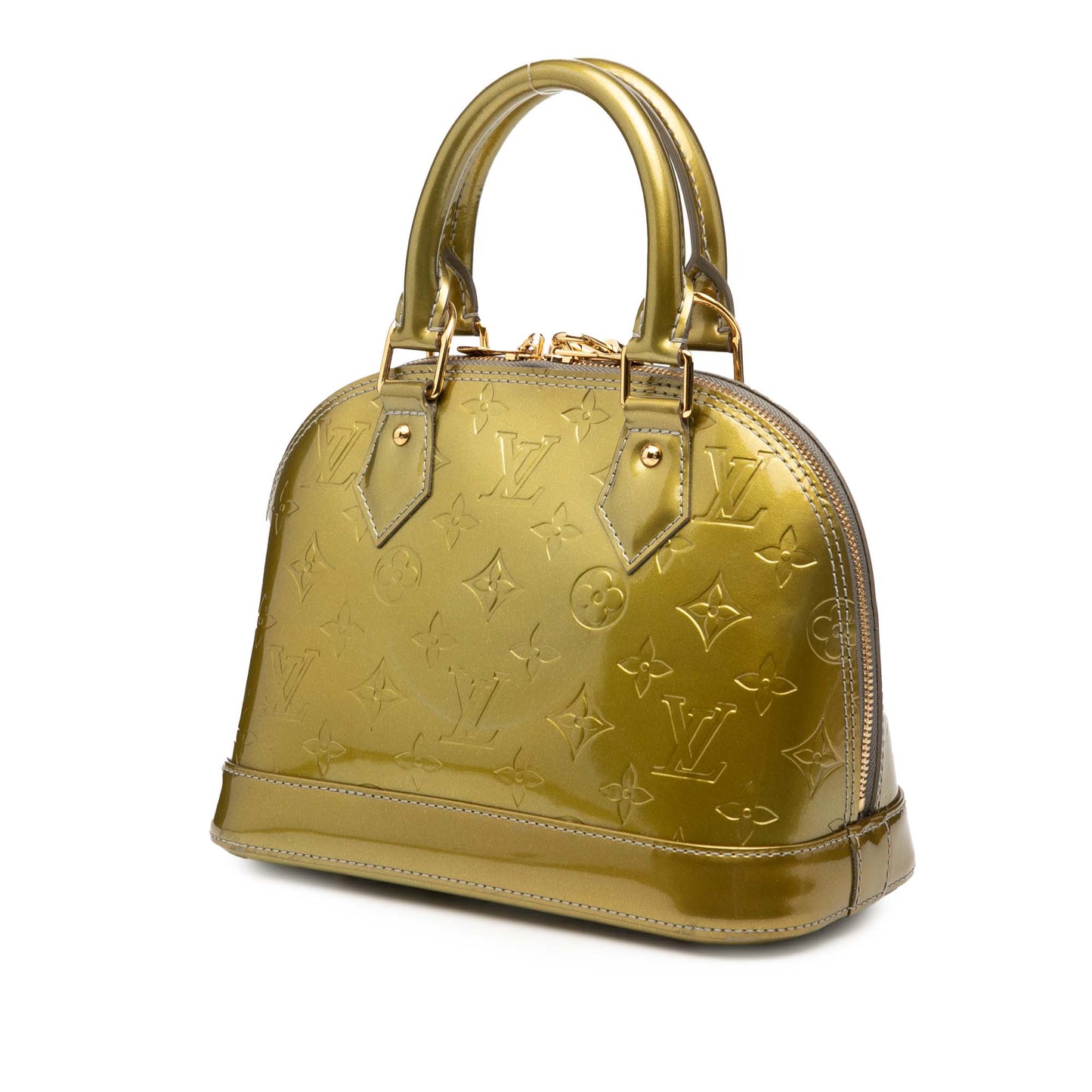 Green Louis Vuitton Monogram Vernis Alma BB Satchel