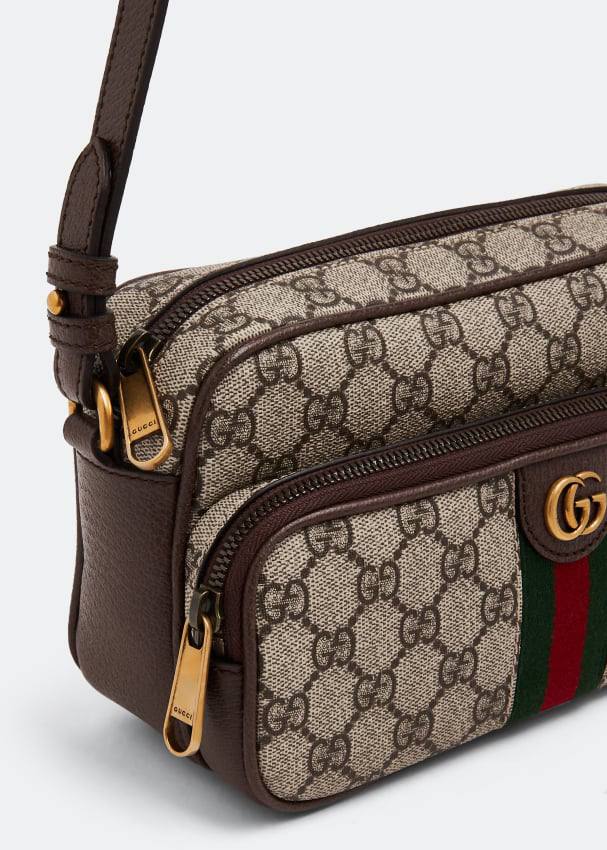 Gucci Ophidia Leather Canvas Handbag