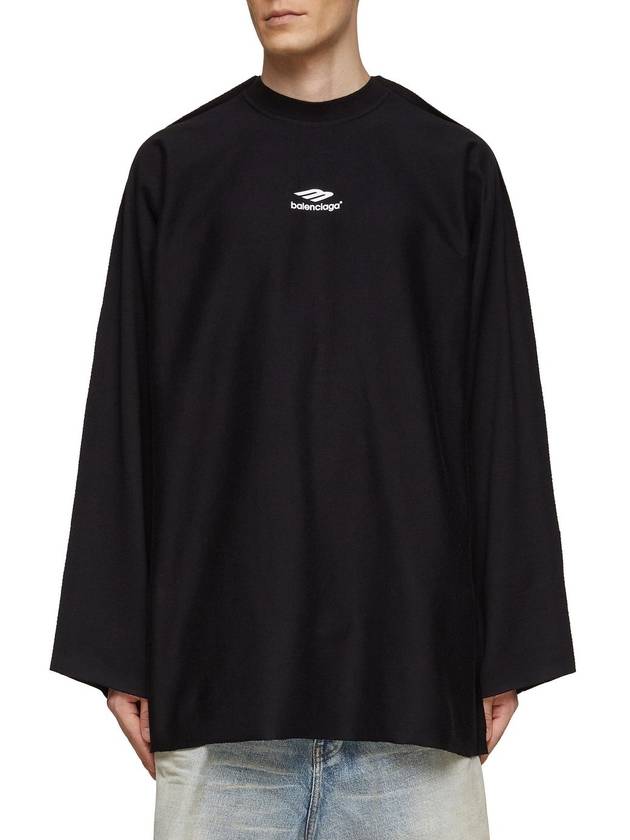 Luxury Balenciaga Trending 2026 Icon Flat Long Sleeve T-Shirt Black