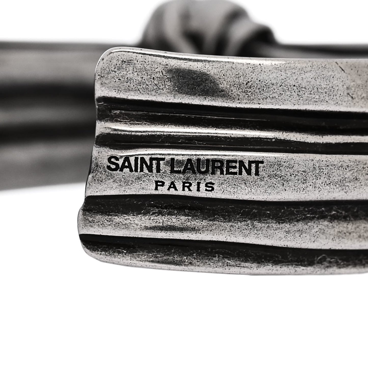 Saint Laurent Brass Knot Cuff L Silver