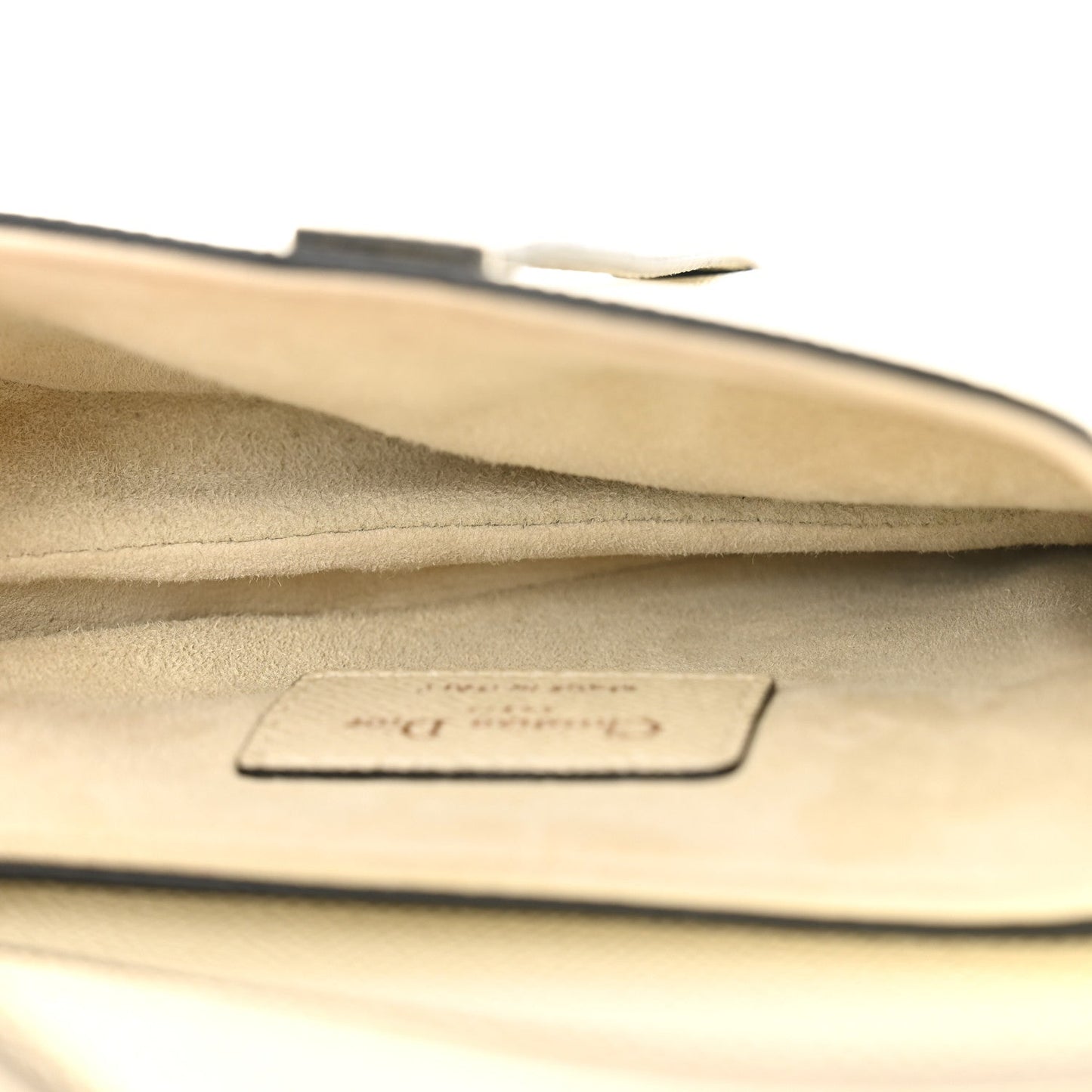 Christian Dior Grained Calfskin Mini Saddle Bag White
