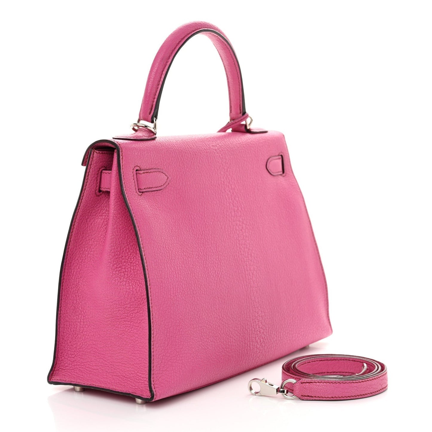 Hermes Chevre De Coromandel Kelly Sellier 28 Fuchsia