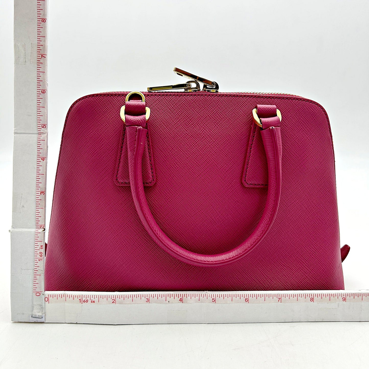 Prada Saffiano Lux Leather Promenade Medium - Red Handle Bags, Handbags LA9997