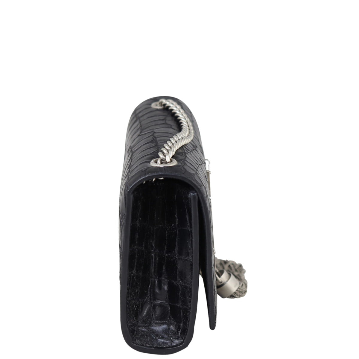 Saint Laurent Kate Tassel Chain Bag Small Croc-Embossed