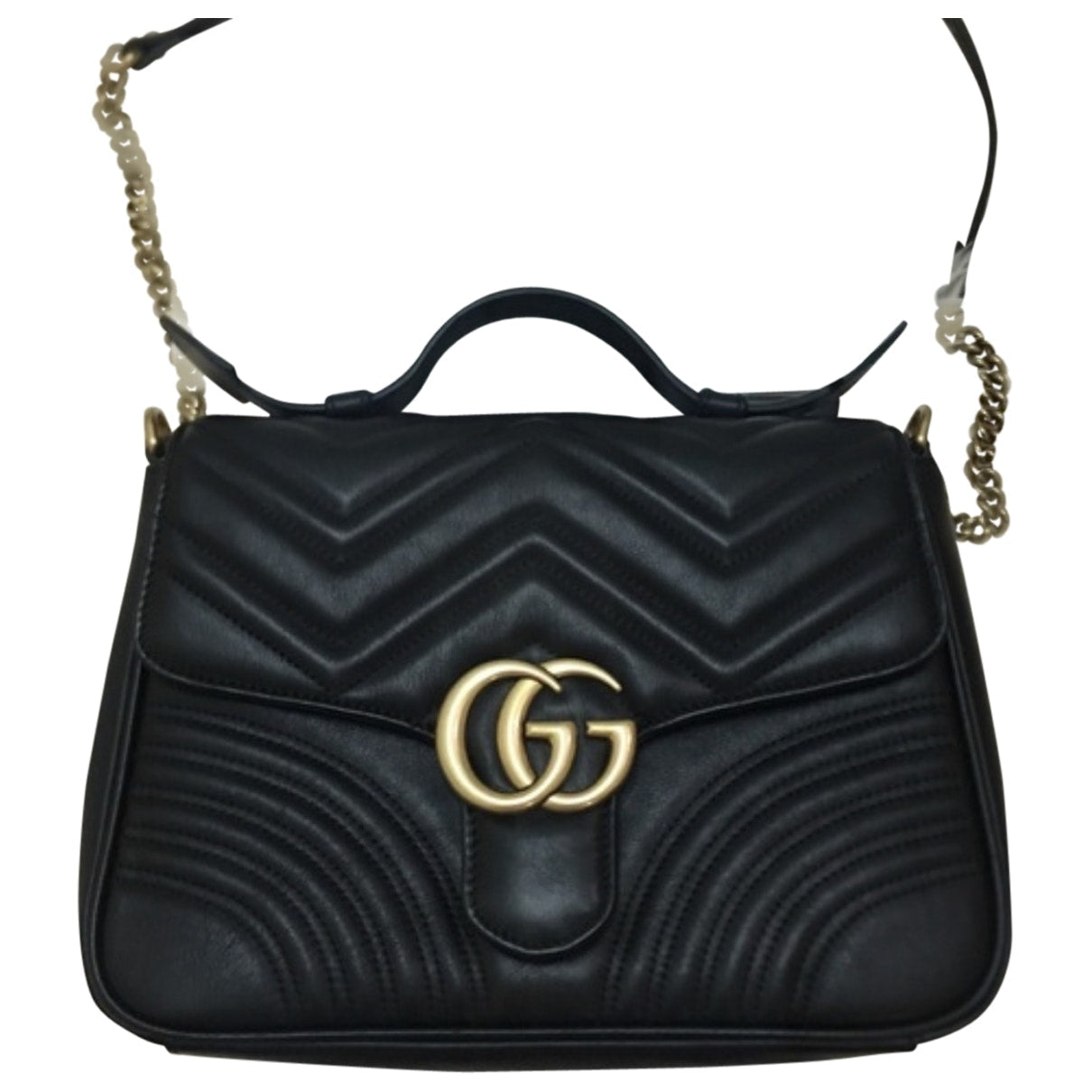 Gucci marmont black leather handbag