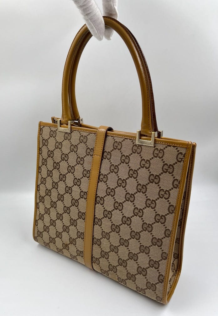 Gucci Leather Canvas Tote Style 23