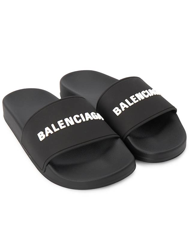Luxury Balenciaga Trending 2026 Logo Slippers Black