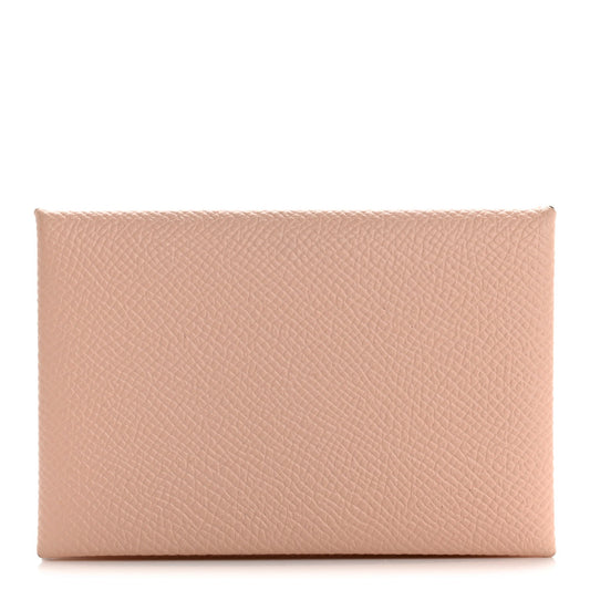 Hermes Epsom Calvi Card Case Rose Eglantine