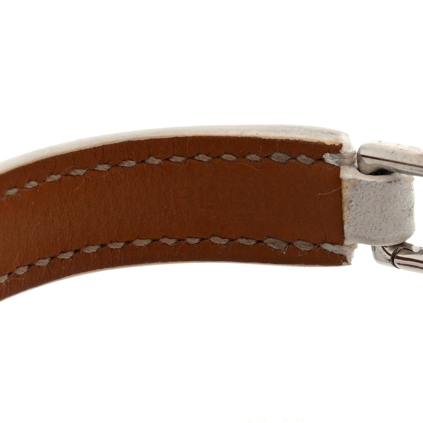 Hermes Epsom Rivale Double Tour Bracelet L White