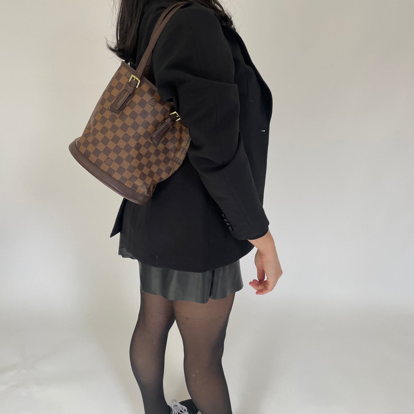 Louis Vuitton Damier Ebene Petite Bucket Bag SD1918