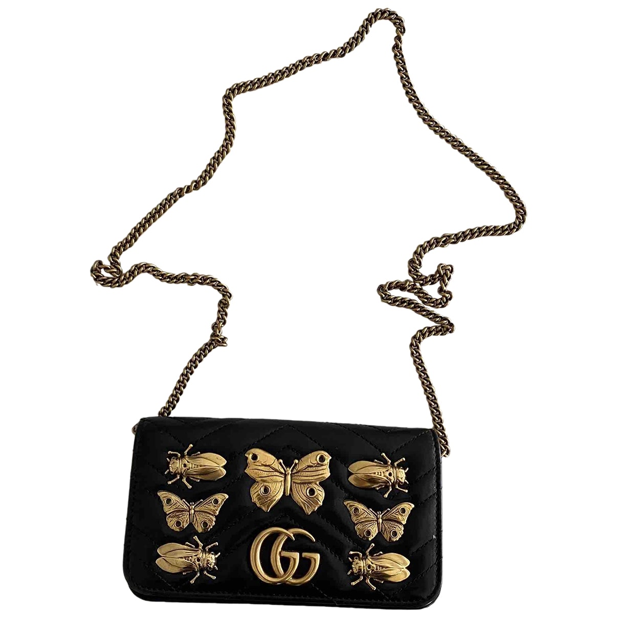 Gucci marmont black leather handbag